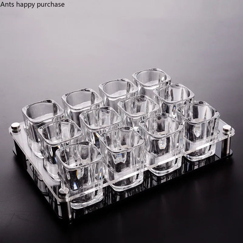 Axya Acrylic Glass Cup Holder Set for KTV Bar Organization