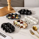 Axyaa Ceramic Egg Tray with Grid Dipping Material & Aesthetic Design