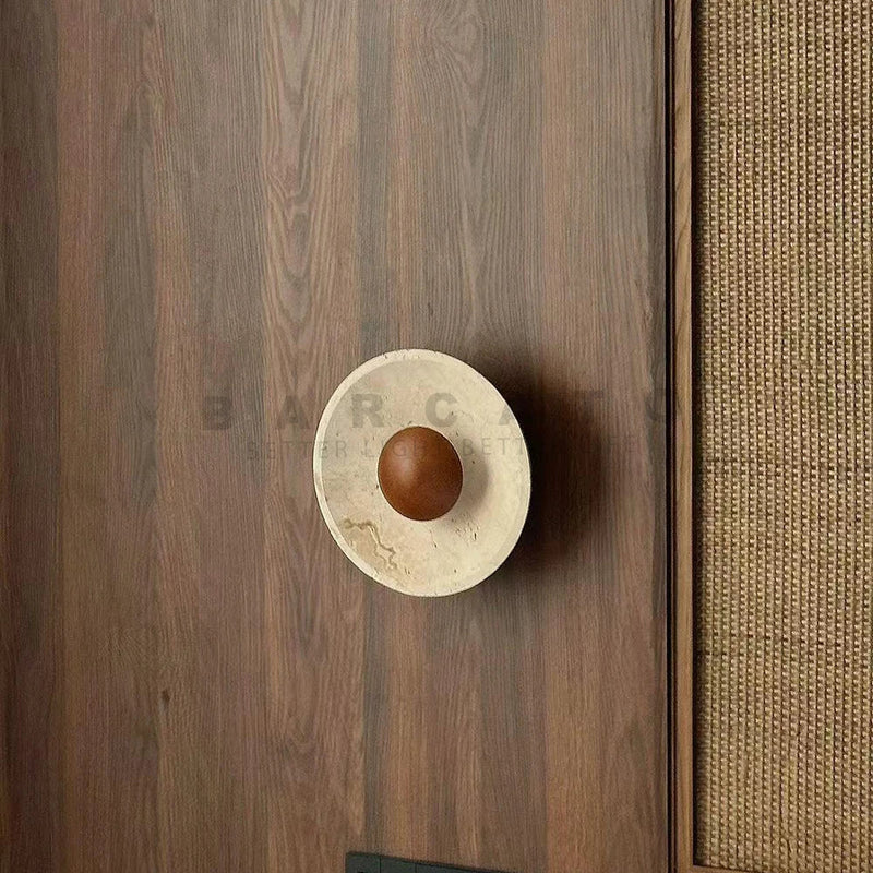 Modern Stone Wood LED Wall Lamp by Axyaa: Personalized Decor for Home Bar, Bedroom, Dining Room
