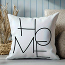 Axyaa Contemporary "HOME" Printed Pillow Covers, 18x18 Inch - Black & White