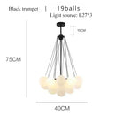 Nordic Frosted Glass Chandelier LED Pendant Light for Living Room - Axyaa