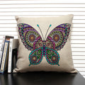 Axyaa Butterfly Linen Cushion Cover - Home Decor Pillowcase for All Seasons