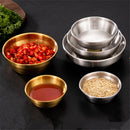 Axyaa 304 Stainless Steel Seasoning Dish Set - Round Golden Barbecue Saucer Plates