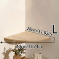 Axyaa Scalloped Corner Floating Wall Shelf Storage Rack Wooden Home Decor Shelf