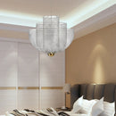 Axyaa Modern Metal Grid LED Chandelier for Home & Store Lighting
