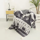 Axyaa Bohemian Knit Sofa Cover & Summer Blanket with Air Conditioning Features