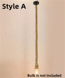 Axyaa Hemp Rope Pendant Light with E27 Socket for Industrial Farmhouse Decor