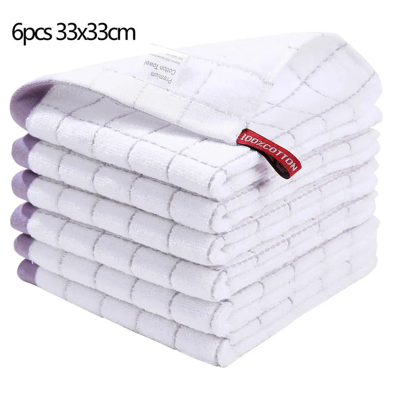 Axyaa Cotton Kitchen Towels Set of 4, Ultra Soft Absorbent Dishcloths