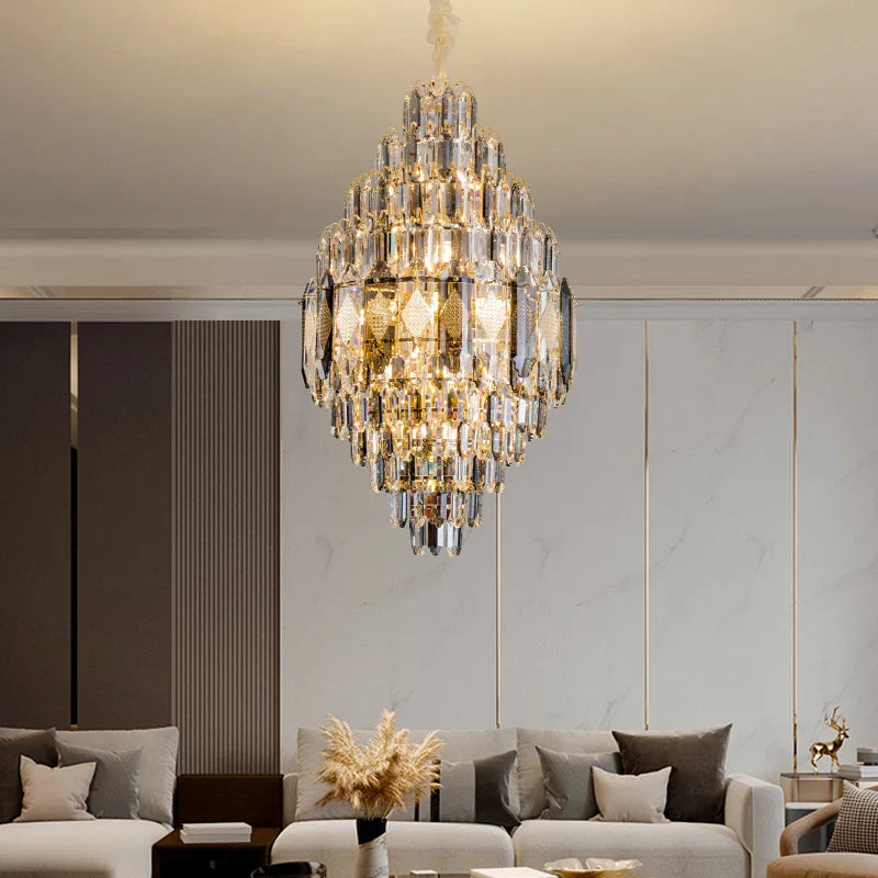 Axyaa Crystal Chandelier for Luxe Living - Large, Elegant, and Modern Residence Lighting