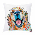 Axyaa Painted Dog Decorative Soft Sofa Bed Pillow Cover in Cartoon Puppy Design