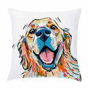 Axyaa Painted Dog Decorative Soft Sofa Bed Pillow Cover in Cartoon Puppy Design