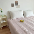 Axyaa Quilted Cotton Sand Washed Bed Cover - Cream Padded Sheets