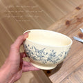 Axyaa Blue Floral Deep Plate - Elegant Medieval Style for Desserts and Salads