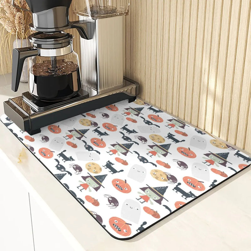 Axyaa Cute Ghost Pattern Coasters and Placemat Set