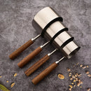 Axyaa Stainless Steel Measuring Cup Spoon Set with Wooden Handle - Kitchen Cooking Gadget