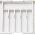 Axyaa Kitchen Cutlery Organizer: Adjustable Plastic Utensil Tray for Knives and Forks