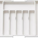 Axyaa Kitchen Cutlery Organizer: Adjustable Plastic Utensil Tray for Knives and Forks