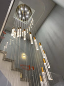 Axyaa Luxury Crystal LED Chandelier for Living Room Custom Hanging Lamps