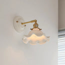 Axyaa Modern LED Wall Lamp with Ceramic Canopy & Copper Arm for Home Indoor