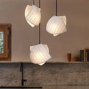 Axyaa White Chandelier Lightshade for Kitchen Island - French Country Minimalist Hanging Light