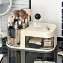 Axyaa 360° Rotating Makeup Organizer with Drawer, Vanity Jewelry Box and Brush Holder