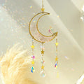 Axyaa Crystal Moon Star Suncatcher Wall Hanging Rainbow Maker for Spring Outdoor Decor