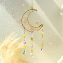 Axyaa Crystal Moon Star Suncatcher Wall Hanging Rainbow Maker for Spring Outdoor Decor