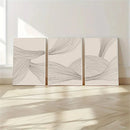 Beige Line Minimalist Canvas Painting Bohemia Abstract Posters by Axyaa