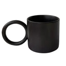 Axyaa Ceramic Round Handle Mugs White Black Splash-ink Tea Milk Water Cup
