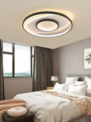 Axyaa Dimmable LED Ceiling Light 50CM Round Black White Hall Living Room Bedroom Fixture