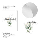 Islamic Green Gold Plant Leaves Allahu Akbar Wall Art by Axyaa - Modern Muslim Decor