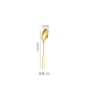 Axyaa Stainless Steel Long Handle Square Spoon Set for Dining and Desserts