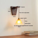 Axyaa Modern Walnut Copper LED Wall Light for Home Decor