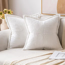 Axyaa Corduroy Throw Pillow Cover 18x18 Soft Decorative Cushion for Sofa