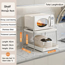 Axyaa Pull Out Microwave Shelf Sliding Kitchen Storage Rack Stainless Steel Shelves