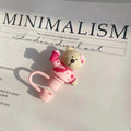 Bear Silicone Straw Cover Tops for 7-8mm Straws by Axyaa - Pink Cute Drinking Decor