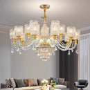 Axyaa Luxury Crystal Chandelier Pendant Light for Living & Dining Room
