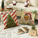 Axyaa Retro Santa Claus Fawn Pillowcase - Christmas Home Decor