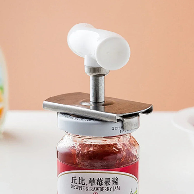 Axya Stainless Steel Manual Can Opener Tool - Adjustable Twist Cap Lid Jar Bottle Opener