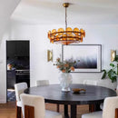 Axyaa French Glass Chandelier Ceiling Lamp for Stylish Indoor Lighting