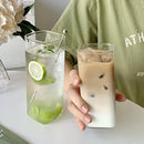 Axyaa Glass Cup Set: 250/400/480ml Drinking Glasses for Coffee, Bubble Tea, Milk, Beer
