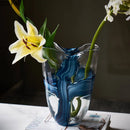 Axyaa Blue Stripes Glass Vase Table Decoration Hydroponics Room Decor