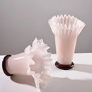 Axyaa Large Glass Vase with Lotus Leaf Edge for Home Decoration