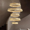 Axyaa Staircase Chandeliers: Modern LED Pendant Lamps for Living Room Lighting