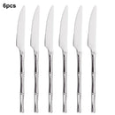 Axyaa Sliverware Set: 30Pcs Stainless Steel Cutlery with Bamboo Handle