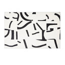 Axyaa Plush Black White Lines Carpet: Modern Luxury Room Decor Rug