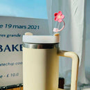 Axyaa Kawaii Flower Silicone Straw Cap for Stanley Cup 40oz Tumbler - 10mm Straw Cover