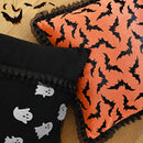 Axyaa Gilded Bat Halloween Cushion Cover for Festive Home Décor