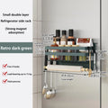 Axyaa Magnetic Fridge Shelf Kitchen Paper Cling Film Spice Storage Rack
