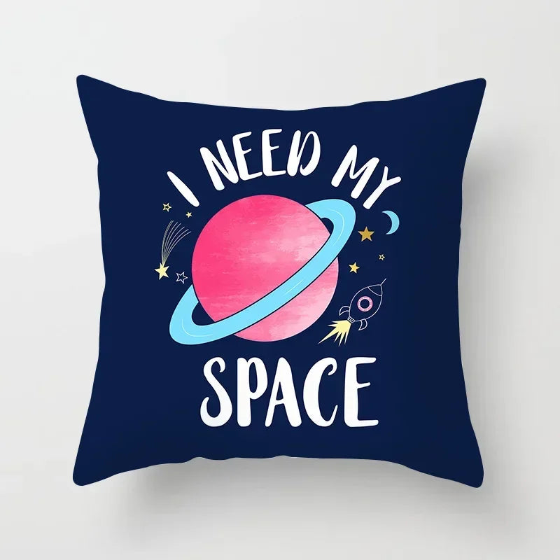 Axyaa Astronaut Theme Polyester Pillowcase Sofa Chair Cover 45x45cm